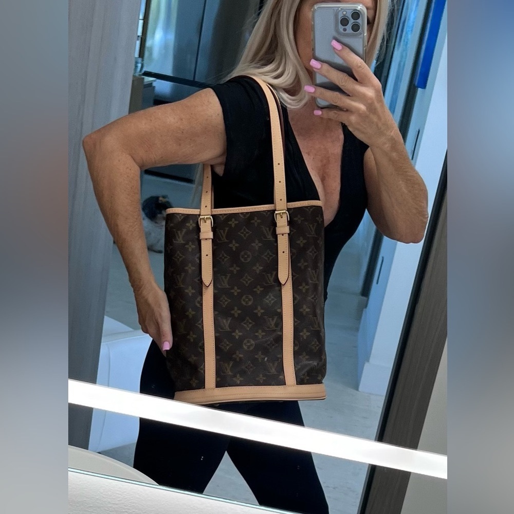 Louis Vuitton Brown Monogram Canvas Bucket Tote with Vachetta Trim